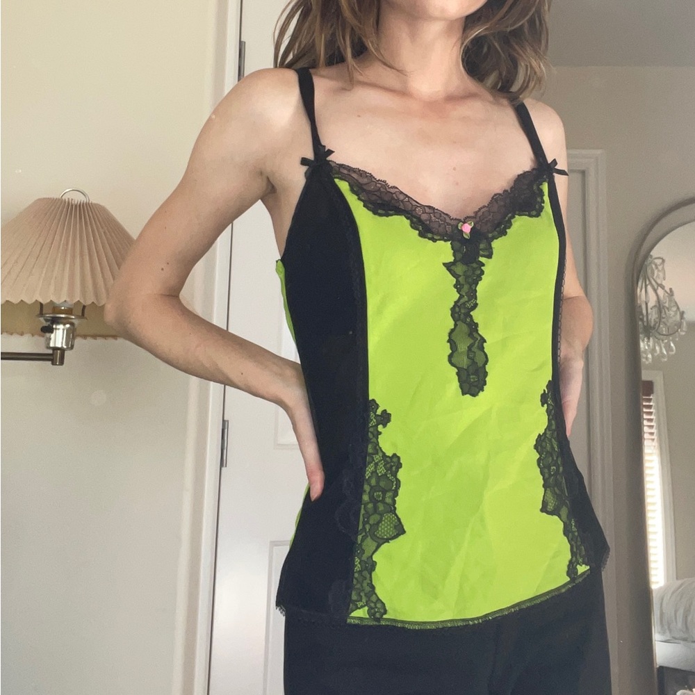 Betsey Johnson Lime Green Lingerie Top
